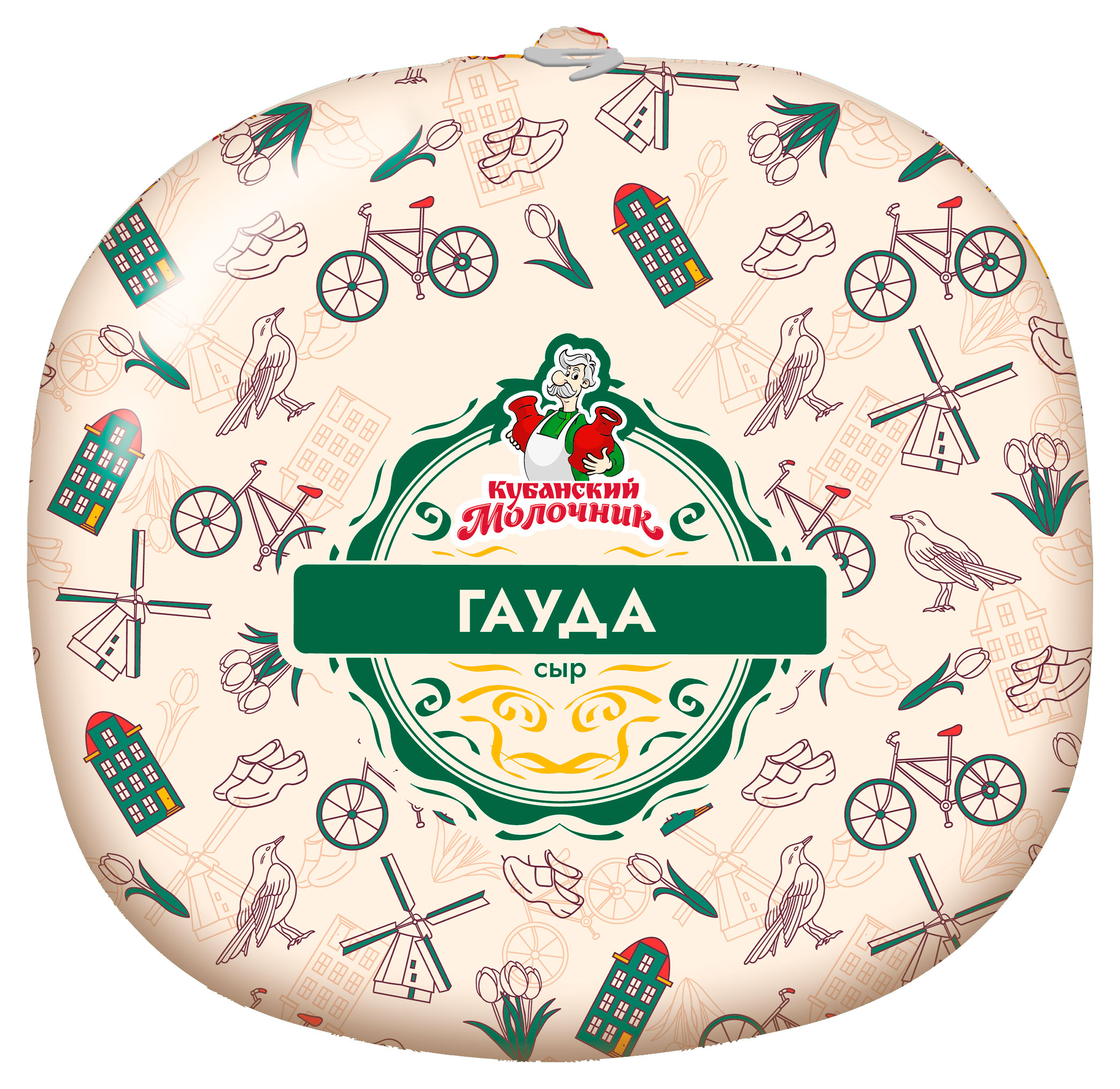 

Сыр полутвердый Гауда Кубанский Молочник 45% БЗМЖ, вес