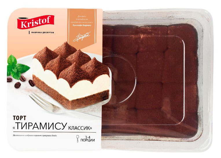 

Торт бисквитный Kristof Тирамису охлажденный, 350 г