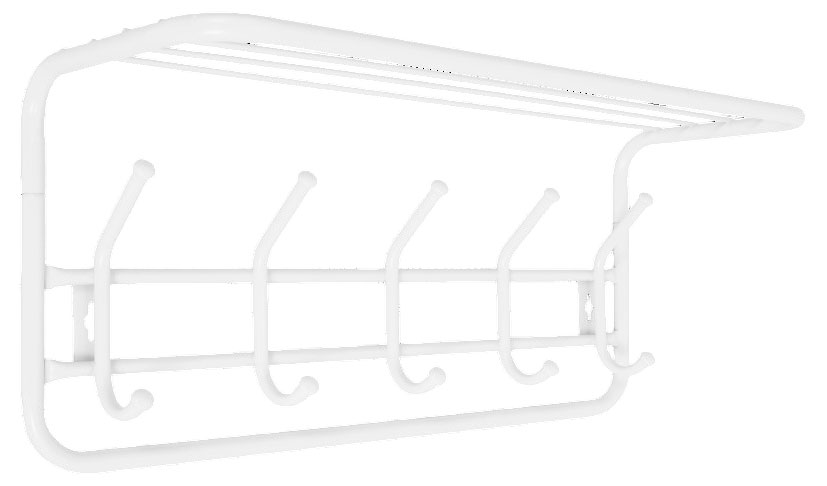 

Вешалка настенная с полкой белая, 60х22х27 см