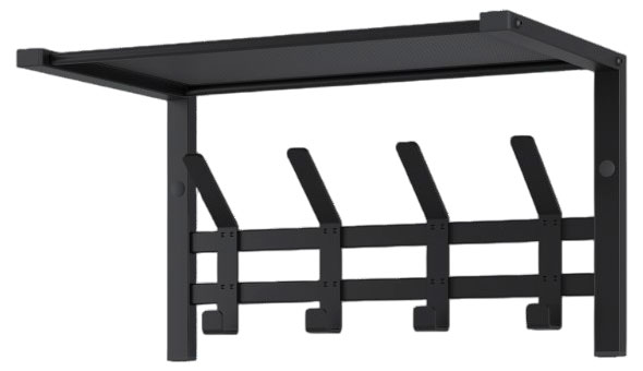 

Вешалка настенная с полкой Торонто 11 черная, 47х27х27 см