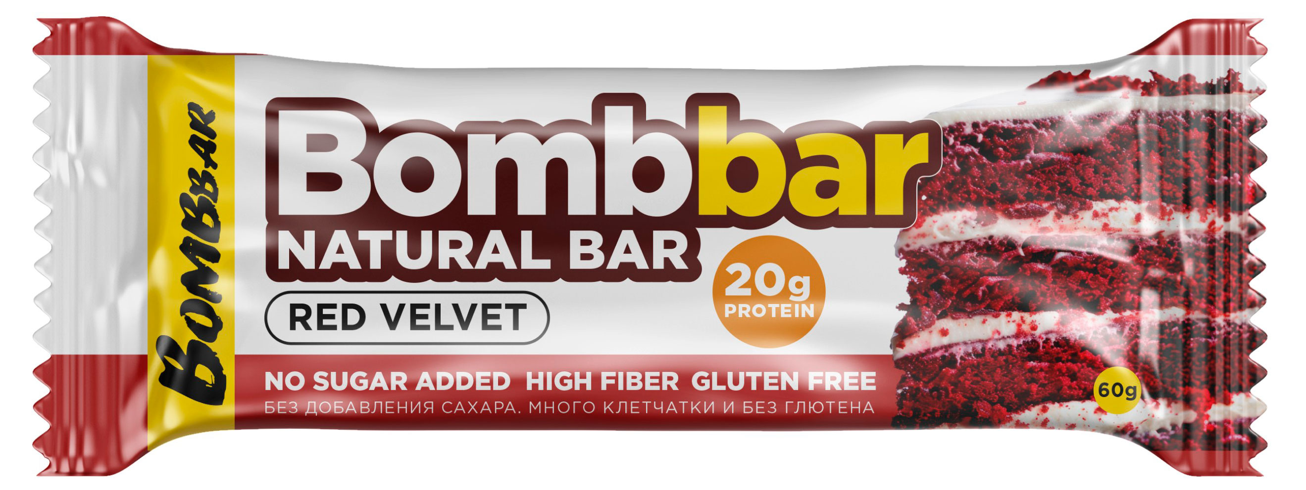 

Батончик протеиновый Bombbar Красный бархат, 60 г