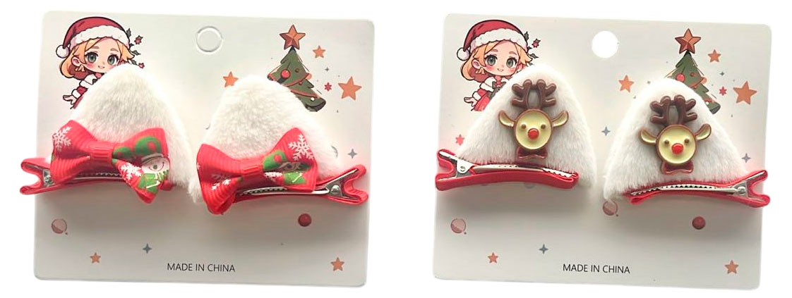 

Зажим для волос новогодний Дамское счастье 2700, 1 пара в ассортименте