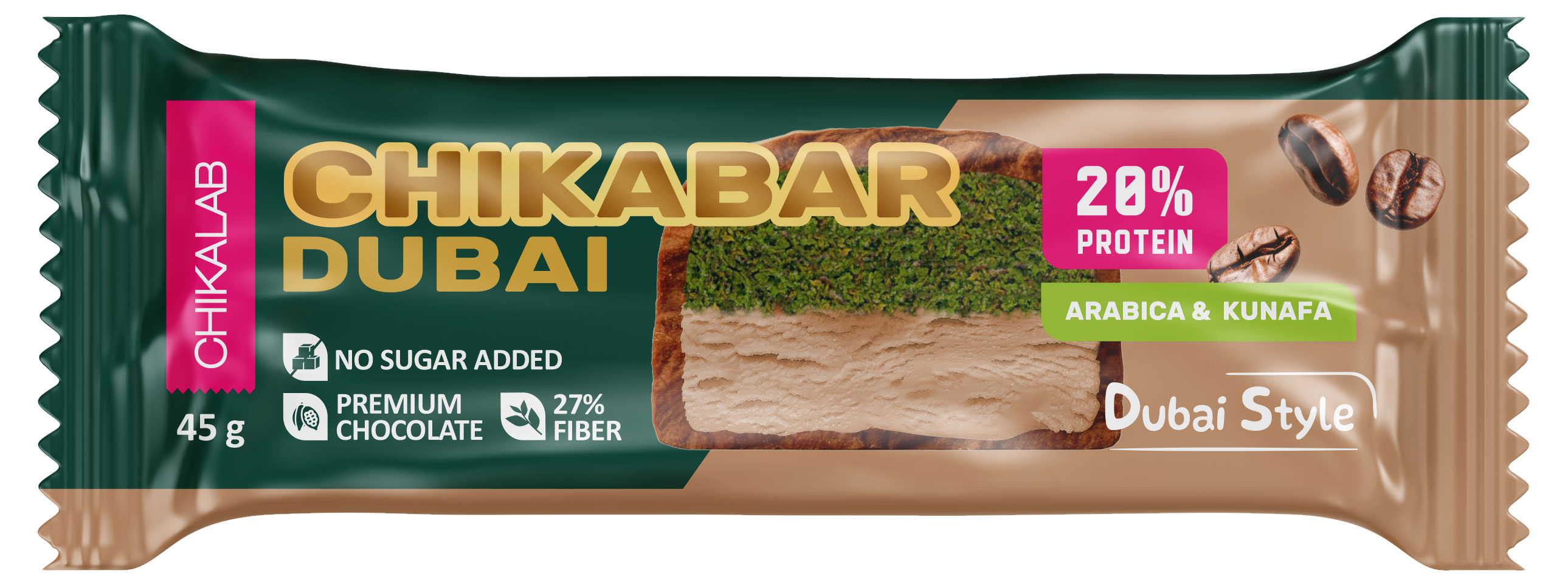 

Батончик протеиновый Chikalab Моккачино фисташка, 45 г