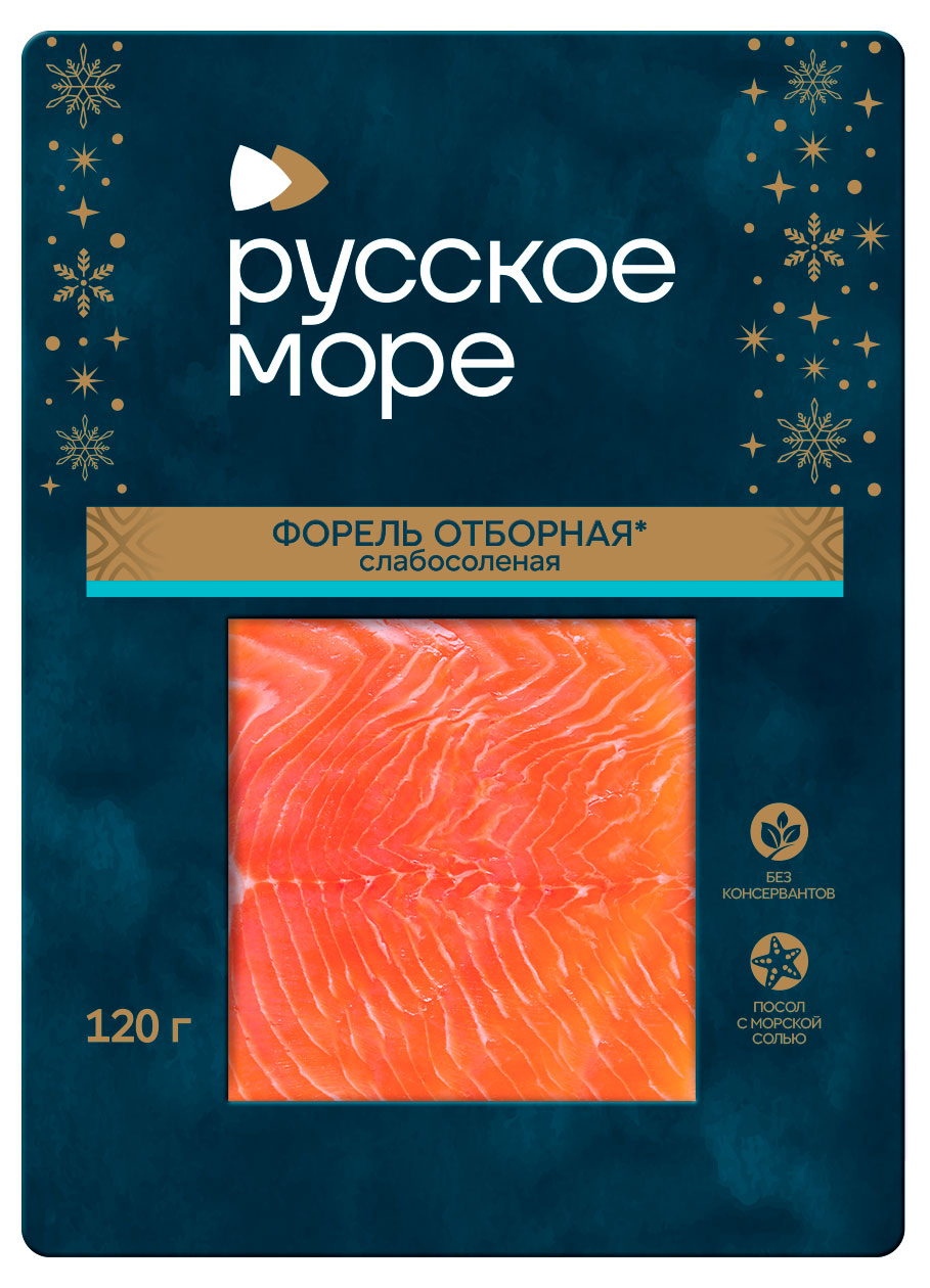 

Форель Русское Море слабосоленая ломтики, 120 г