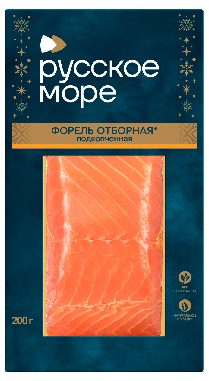

Форель Русское море соленая подкопченная филе-кусок, 200 г
