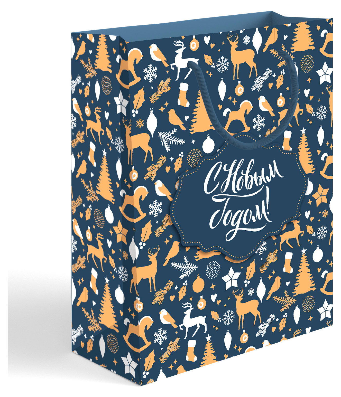 

Пакет подарочный АШАН Красная птица С Новым Годом, 41х55 см 1 шт