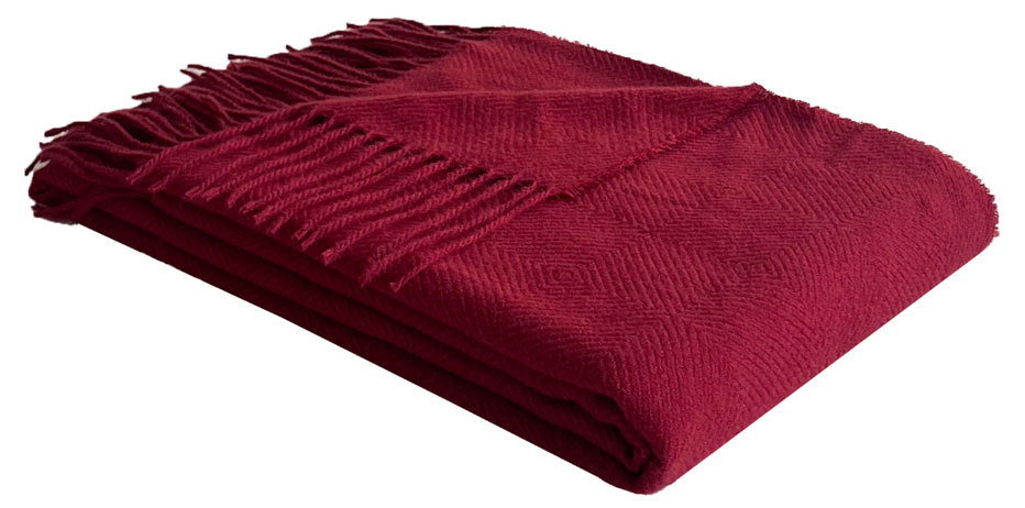 

Плед Actuel с бахромой красный, 180х220 см