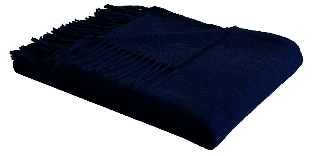 

Плед Actuel с бахромой синий, 180х220 см