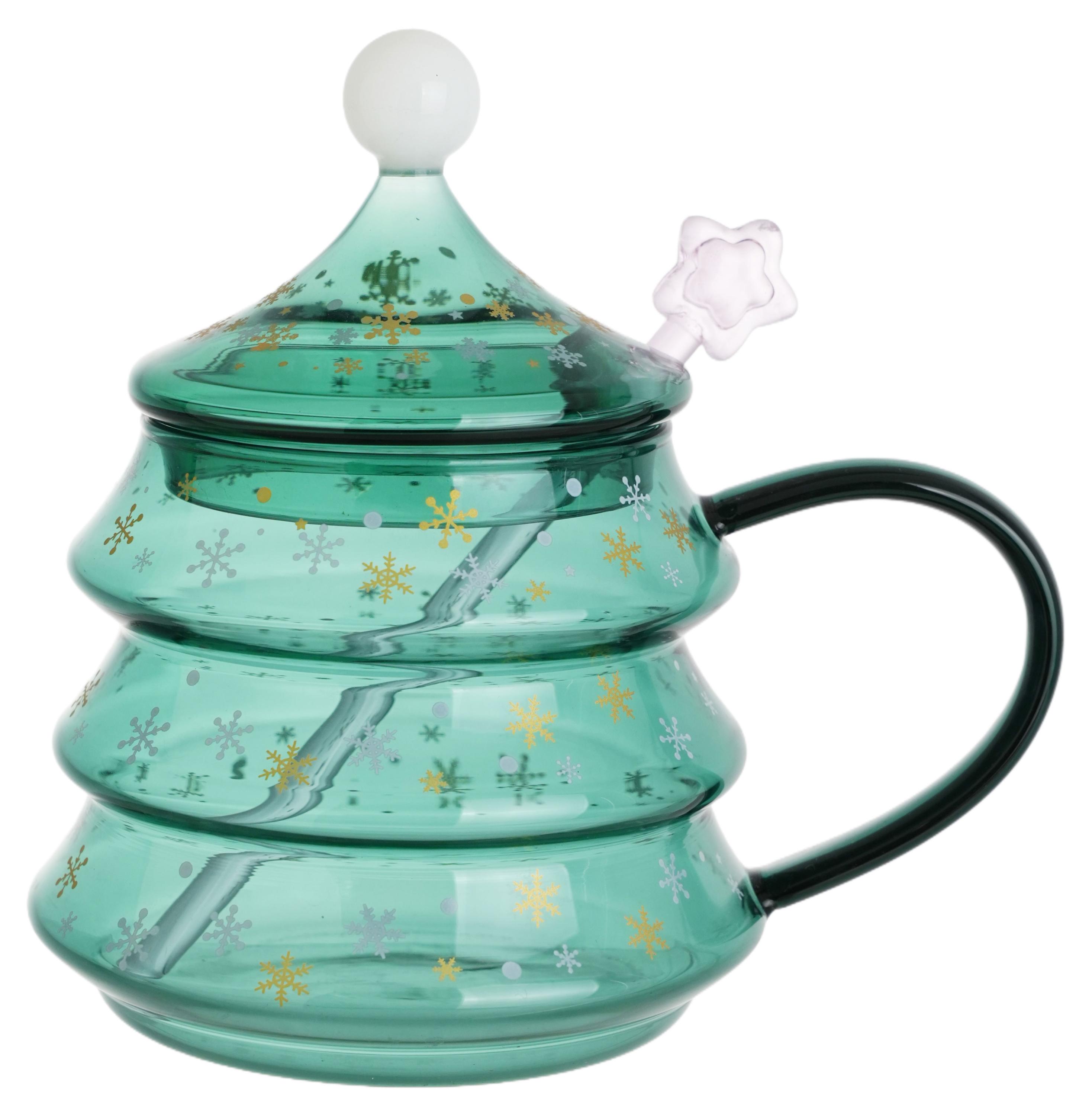 

Кружка Actuel Вокруг света Елочка зеленая стеклянная, 400 мл