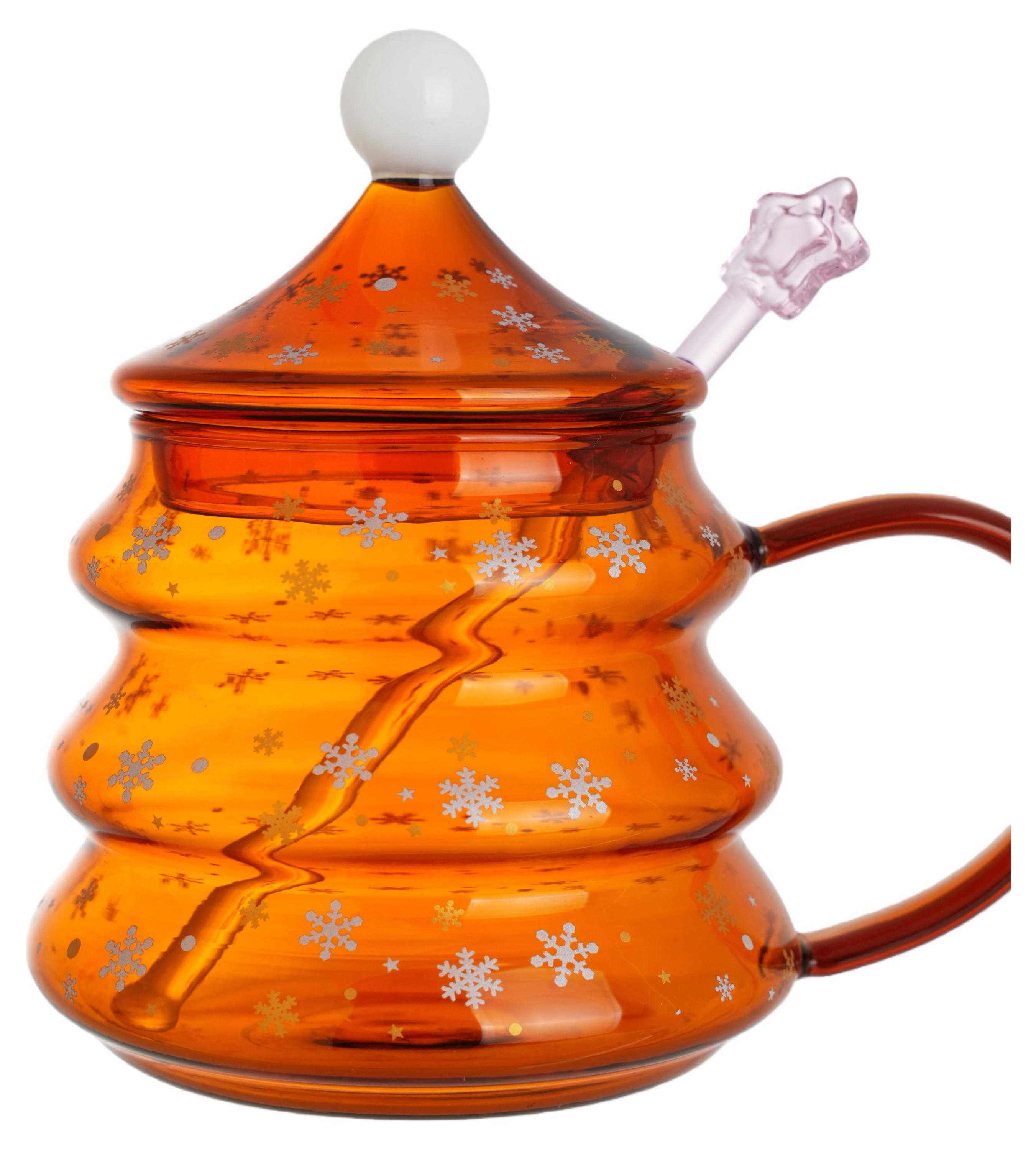 

Кружка Actuel Вокруг света Елочка оранжевая стеклянная, 400 мл