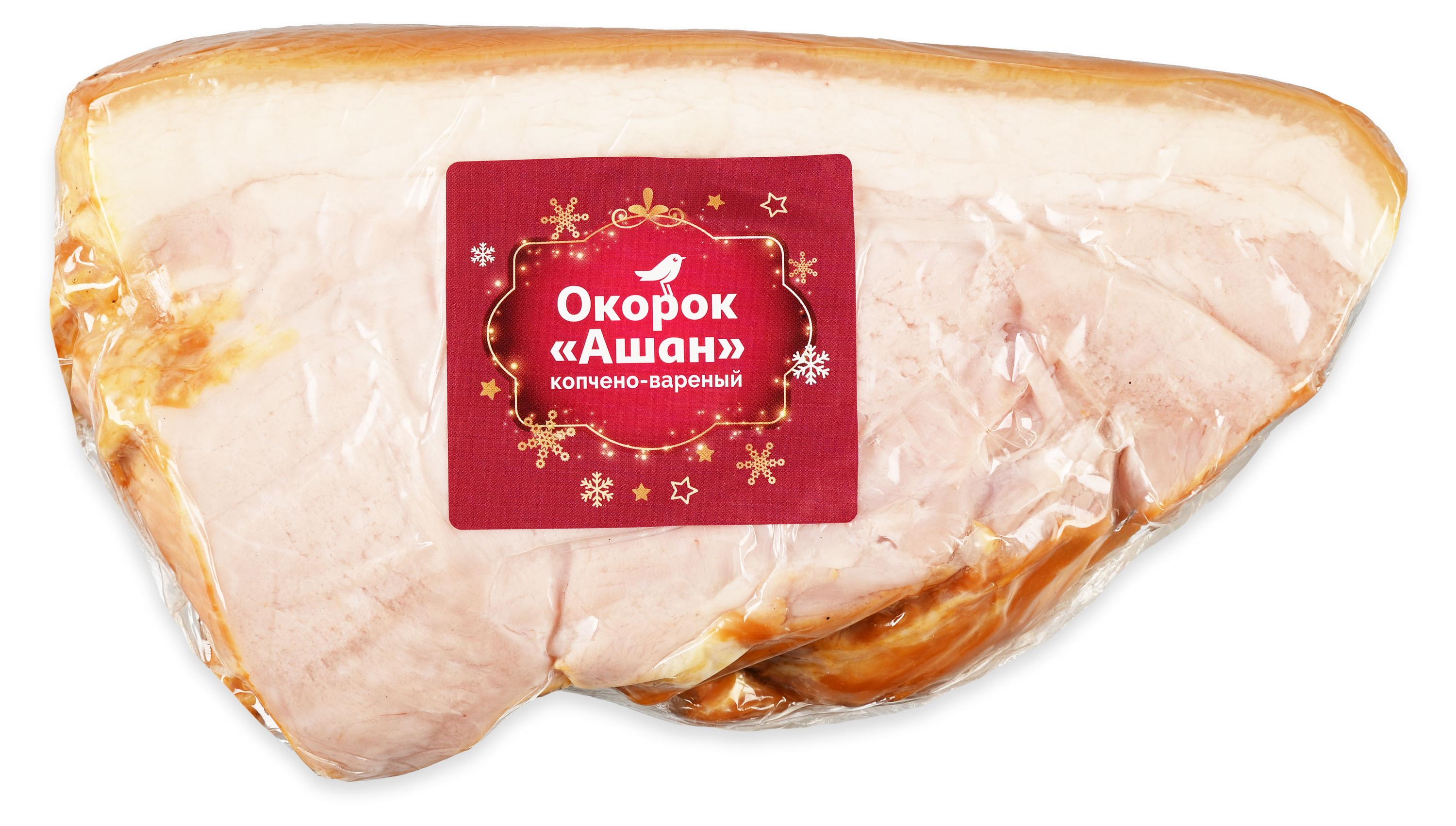 

Окорок свиной копчено-вареный АШАН Красная птица По-Тамбовски, ~ 0.6 кг