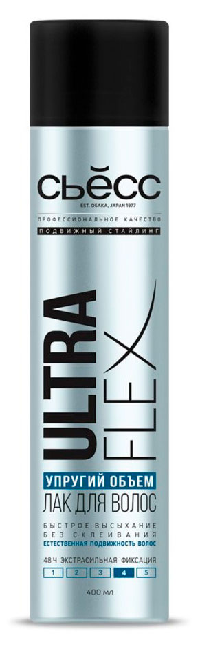 

Лак для укладки волос Сьёсс Ultra Flex упругий объём экстрасильная фиксация 4, 400 мл