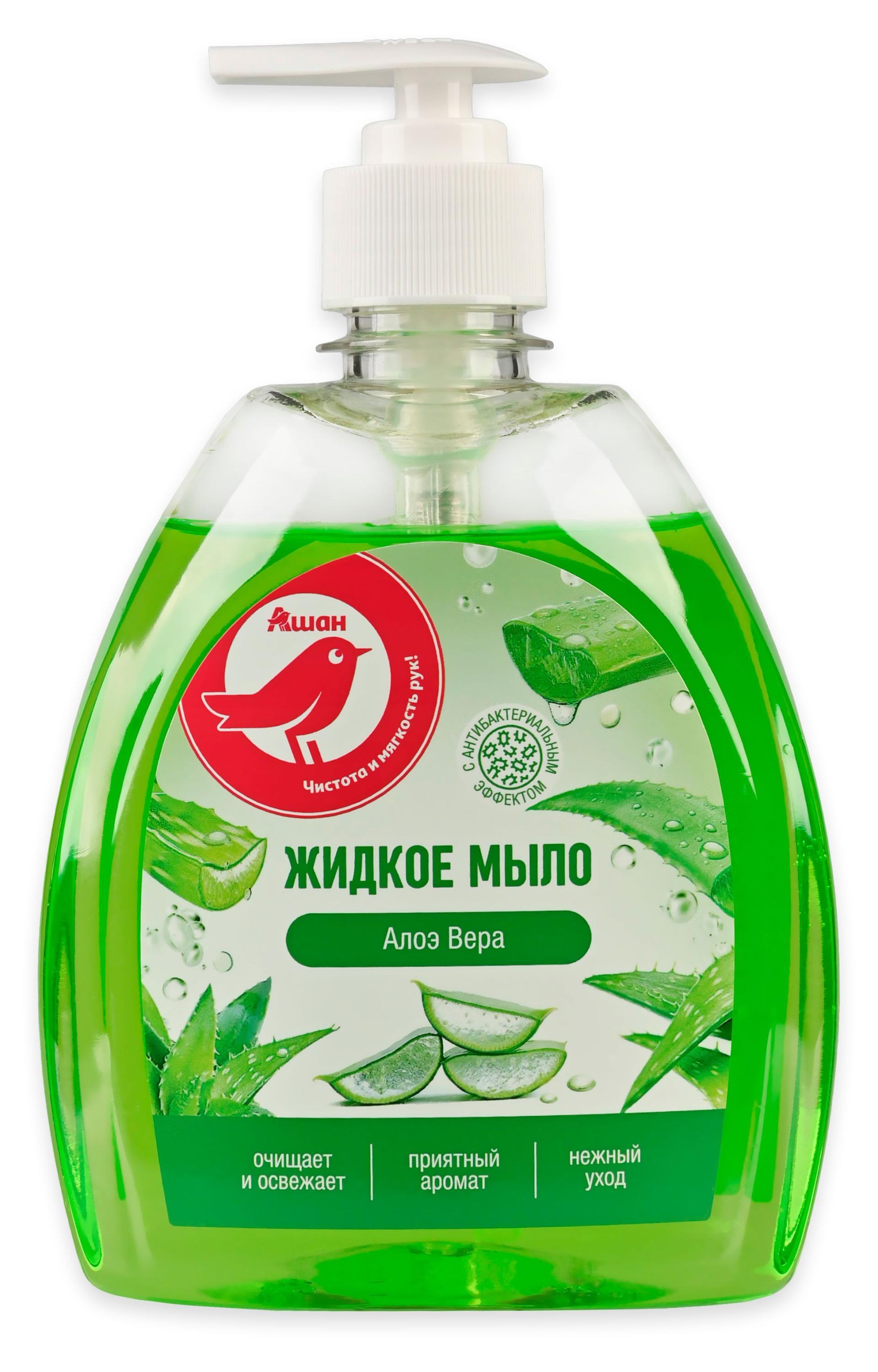 Изображение товара Жидкое мыло для рук АШАН Красная птица с алоэ 500 мл увлажняющее