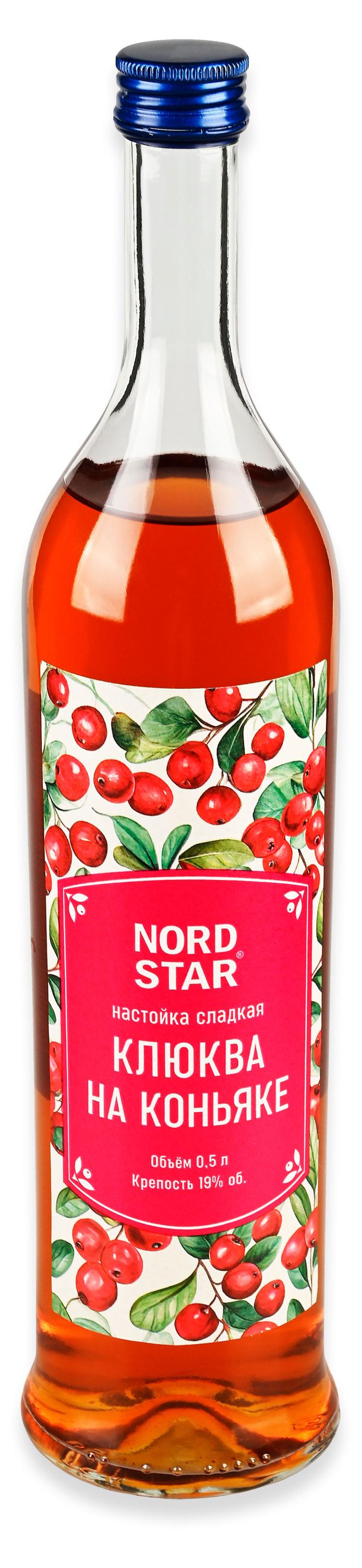 

Настойка сладкая NORD STAR клюква на коньяке Россия, 0,5 л