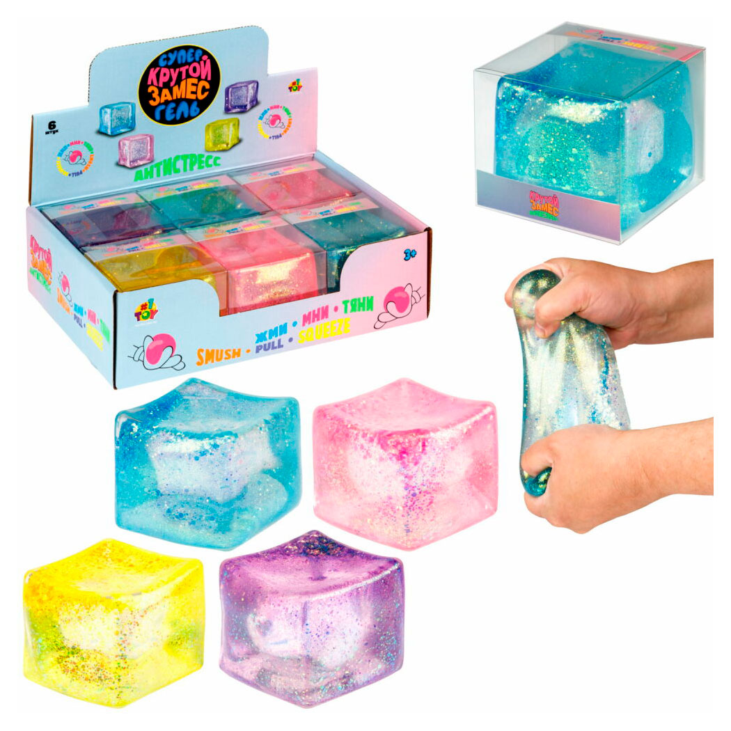 

Игрушка-антистресс 1TOY Крутой замес Супергель куб, 1 шт в ассортименте