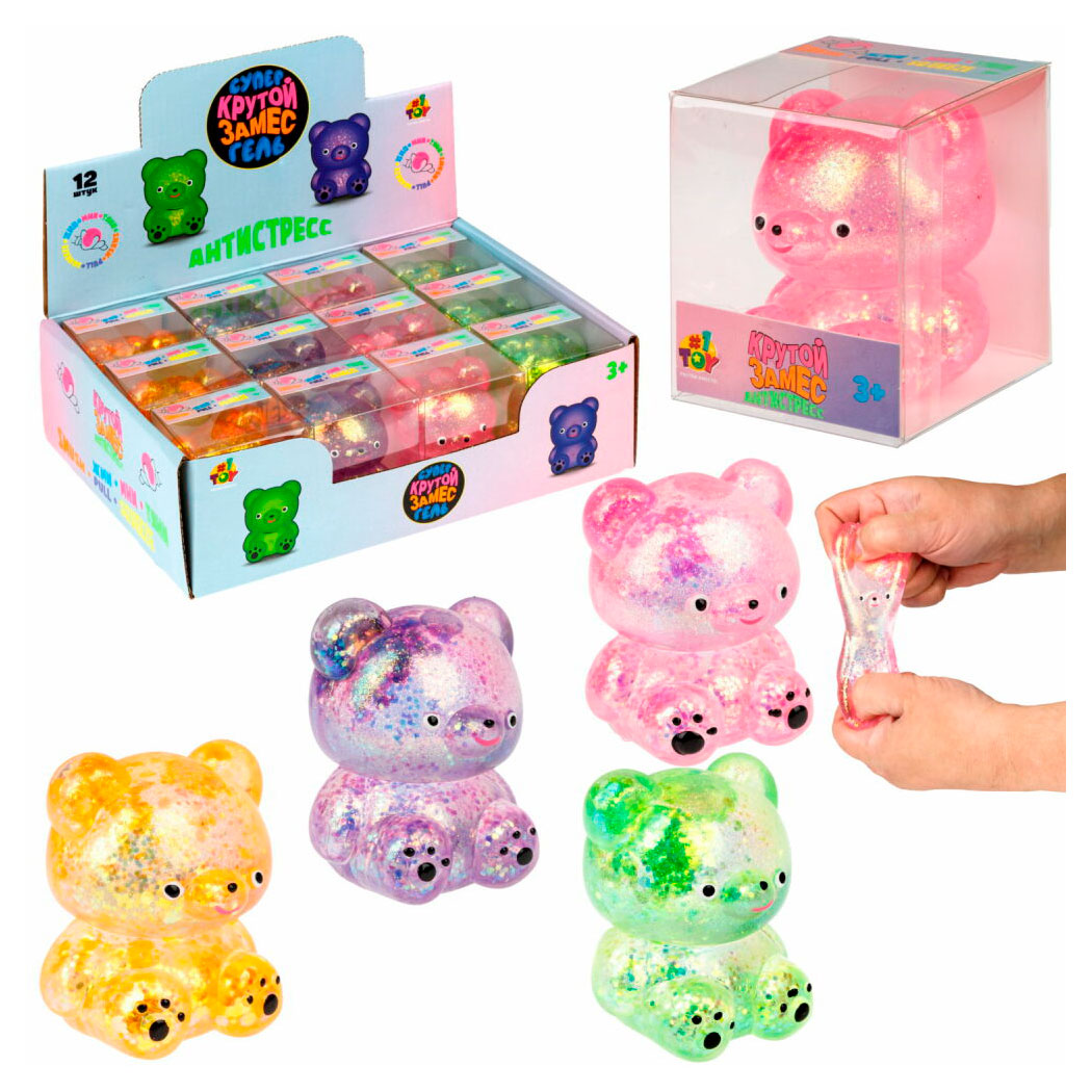 Изображение товара Игрушка-антистресс 1TOY Крутой замес медведь 9 см