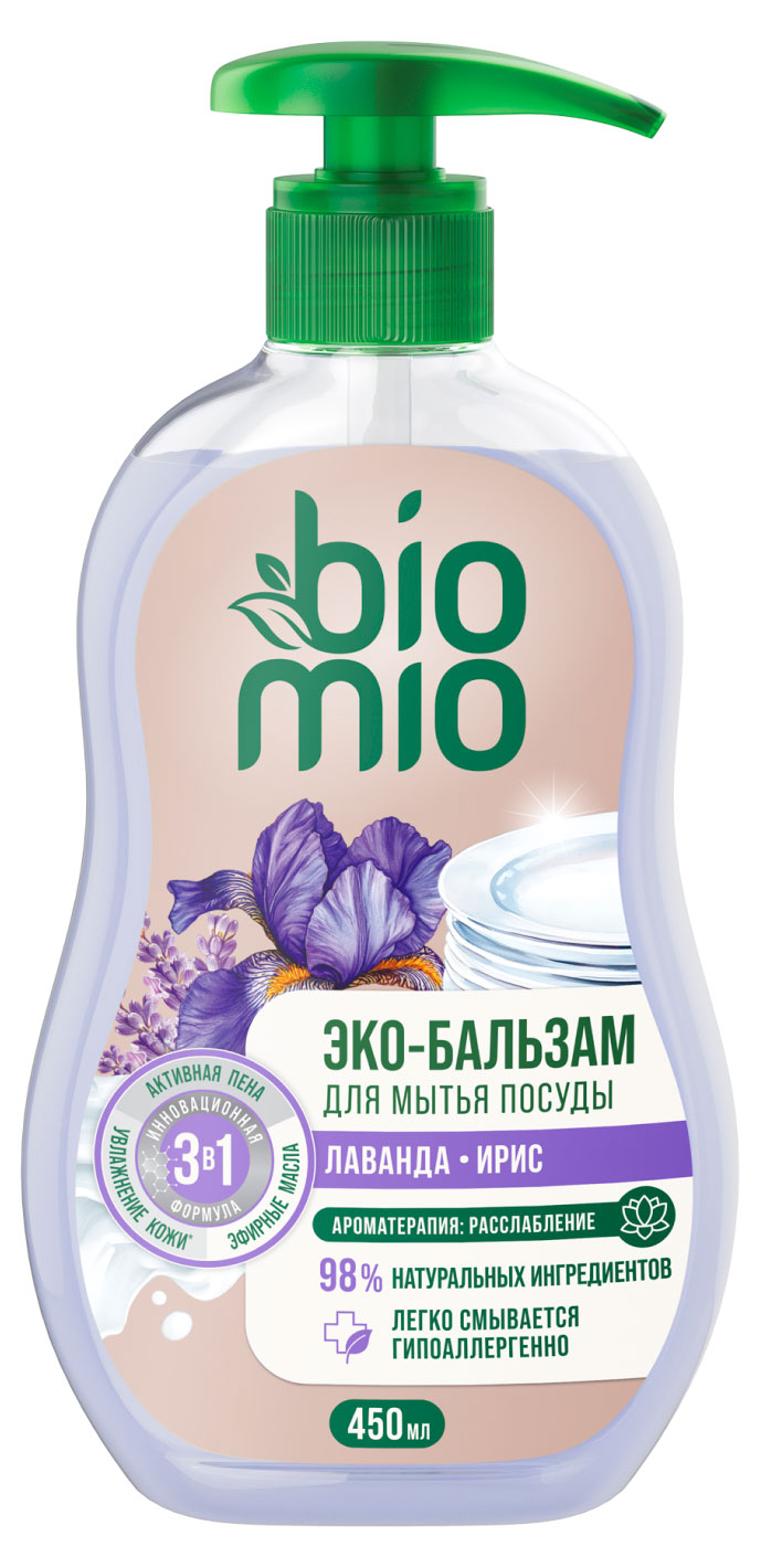 

Бальзам для мытья посуды BioMio лаванда и ирис гипоаллергенный, 450 мл