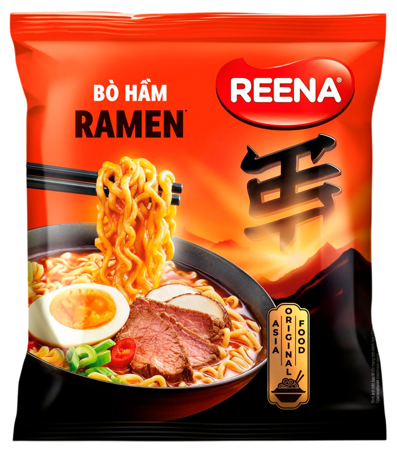 

Лапша быстрого приготовления Reena Рамен с острой томленой говядиной Вьетнам, 115 г