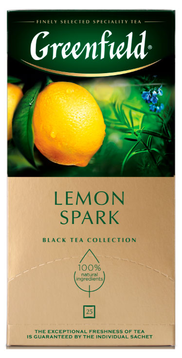 Изображение товара Черный чай Greenfield Lemon Spark 25 пакетиков по 1,5 г