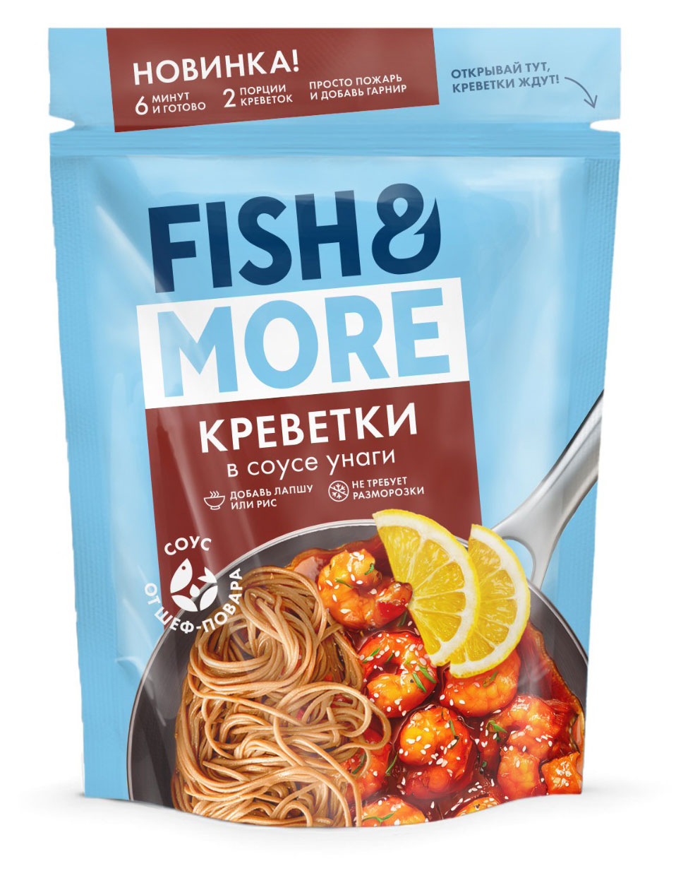 

Креветки замороженные Fish&More в соусе унаги, 400 г