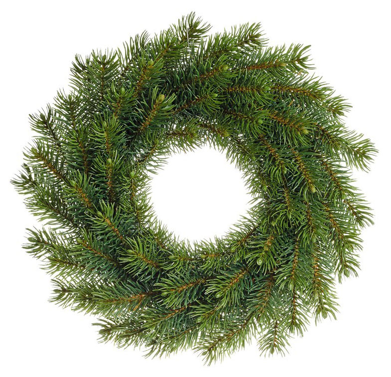 

Венок из живой Пихты Нордмана одностороний зеленый, d 25 см