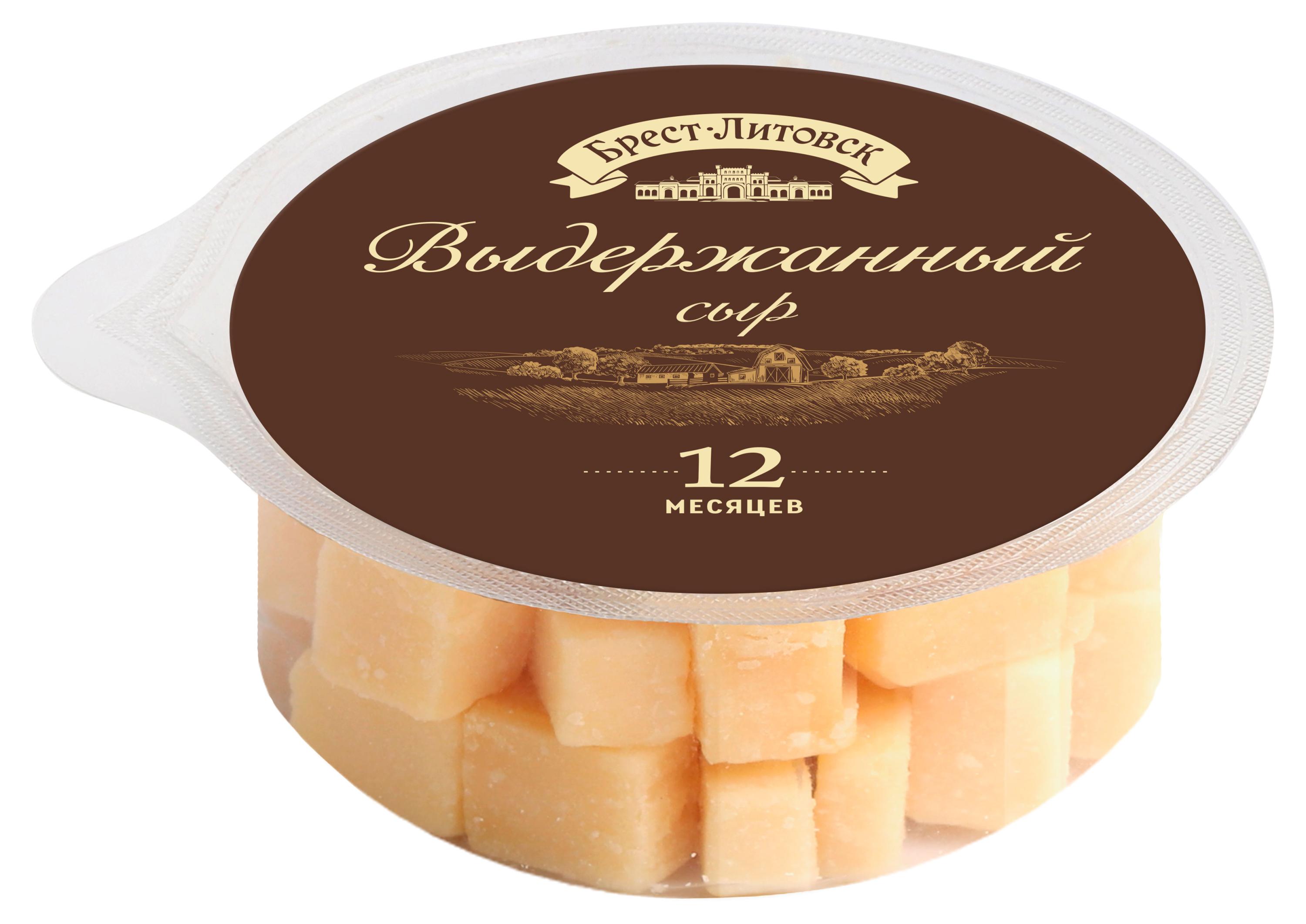 

Сыр твердый Брест-Литовск выдержанный экстра кубики 45% Беларусь, 150 г