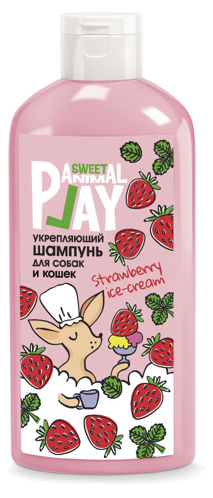 

Шампунь для собак и кошек Animal play Клубничное мороженое, 300 мл