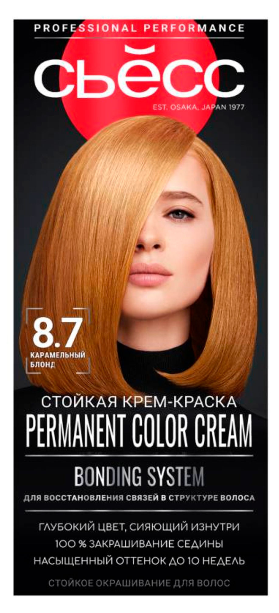 

Крем-краска стойкая для волос Сьёсс Color карамельный блонд тон 8-7, 115 мл