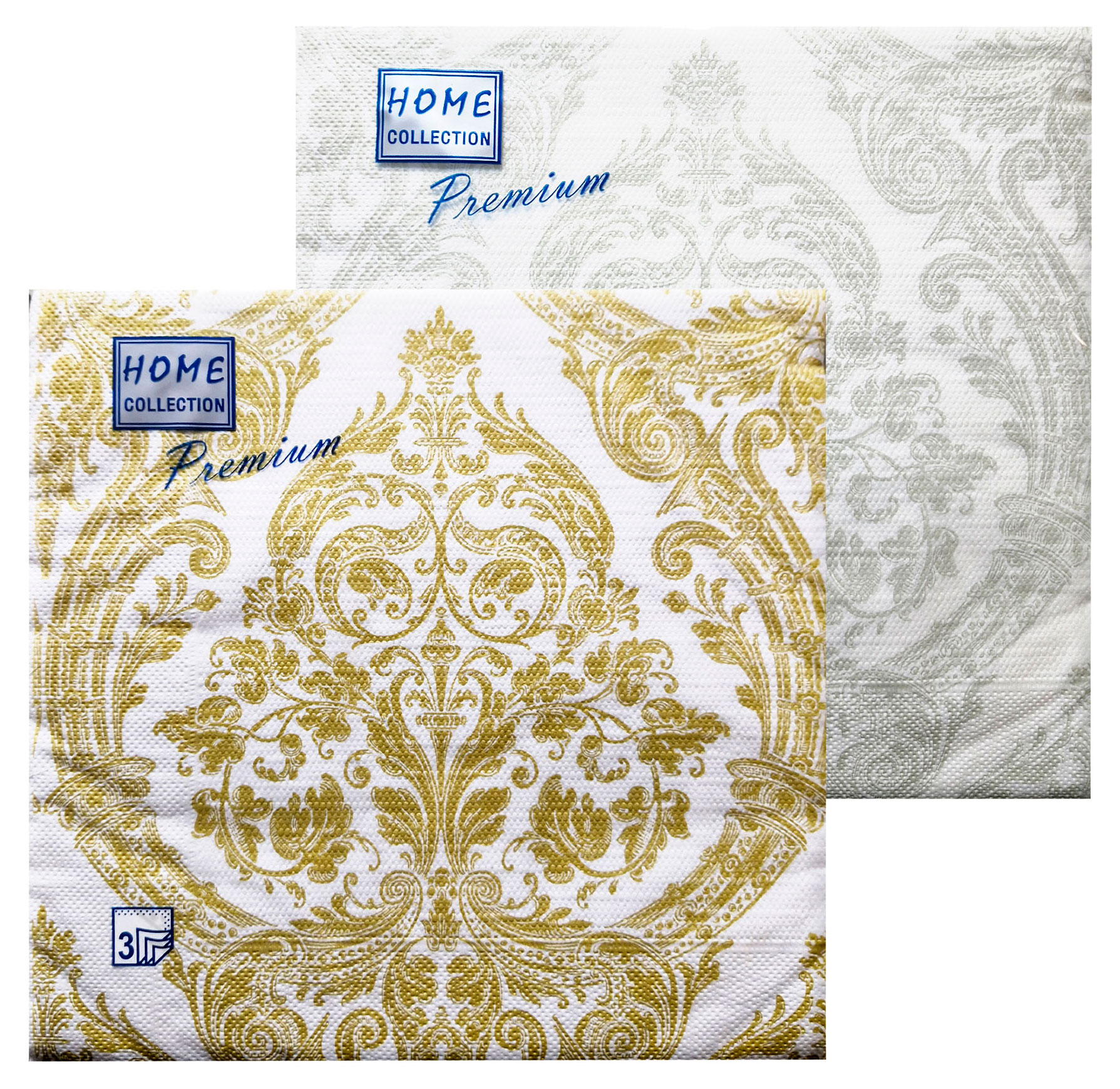 

Салфетки одноразовые бумажные Bouquet серебряный орнамент 3 слоя 40х40 см 20 л, в ассортименте