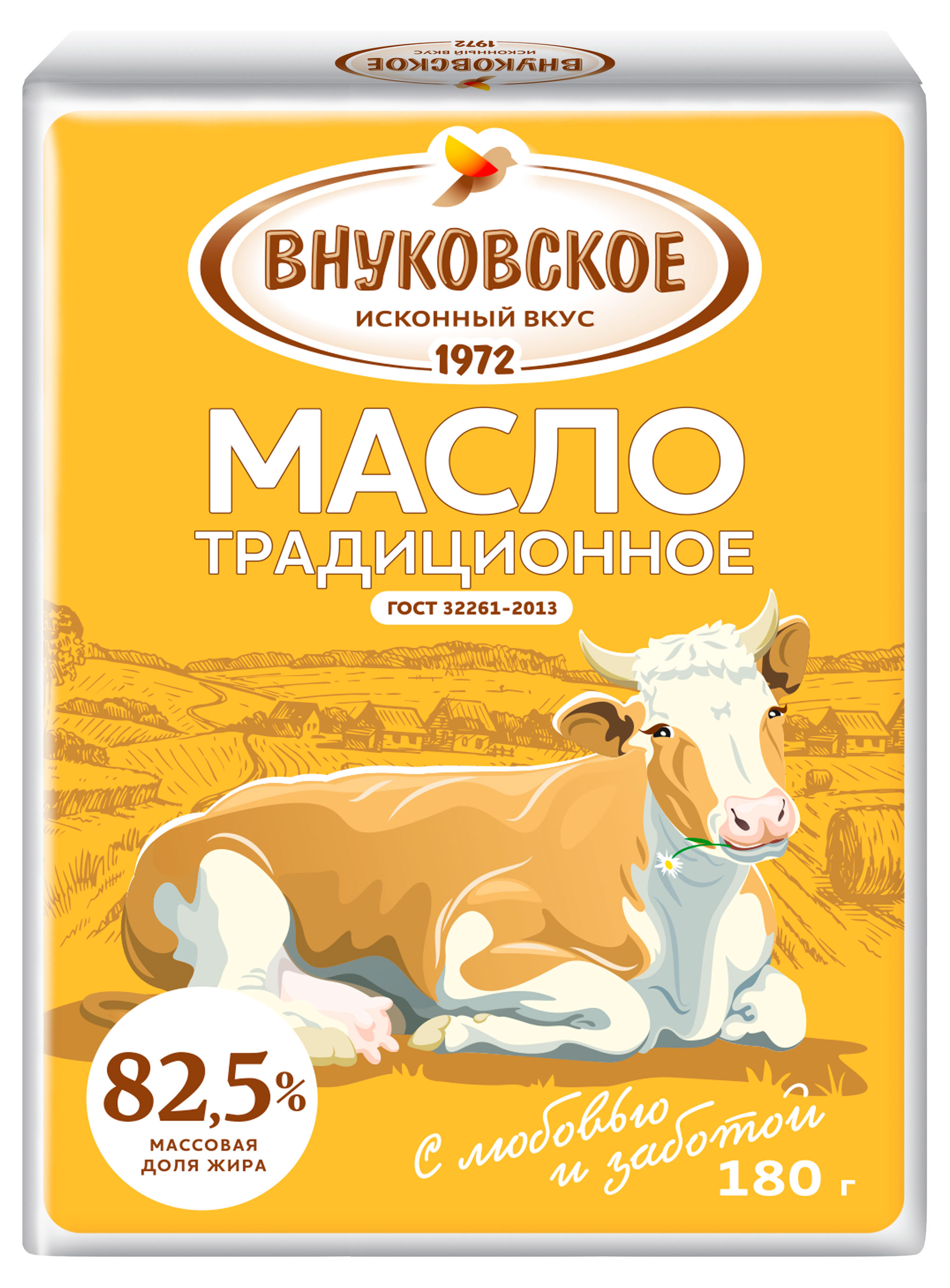 

Масло сладко-сливочное Внуковское несоленое Традиционное 82,5% БМЗЖ, 180 г