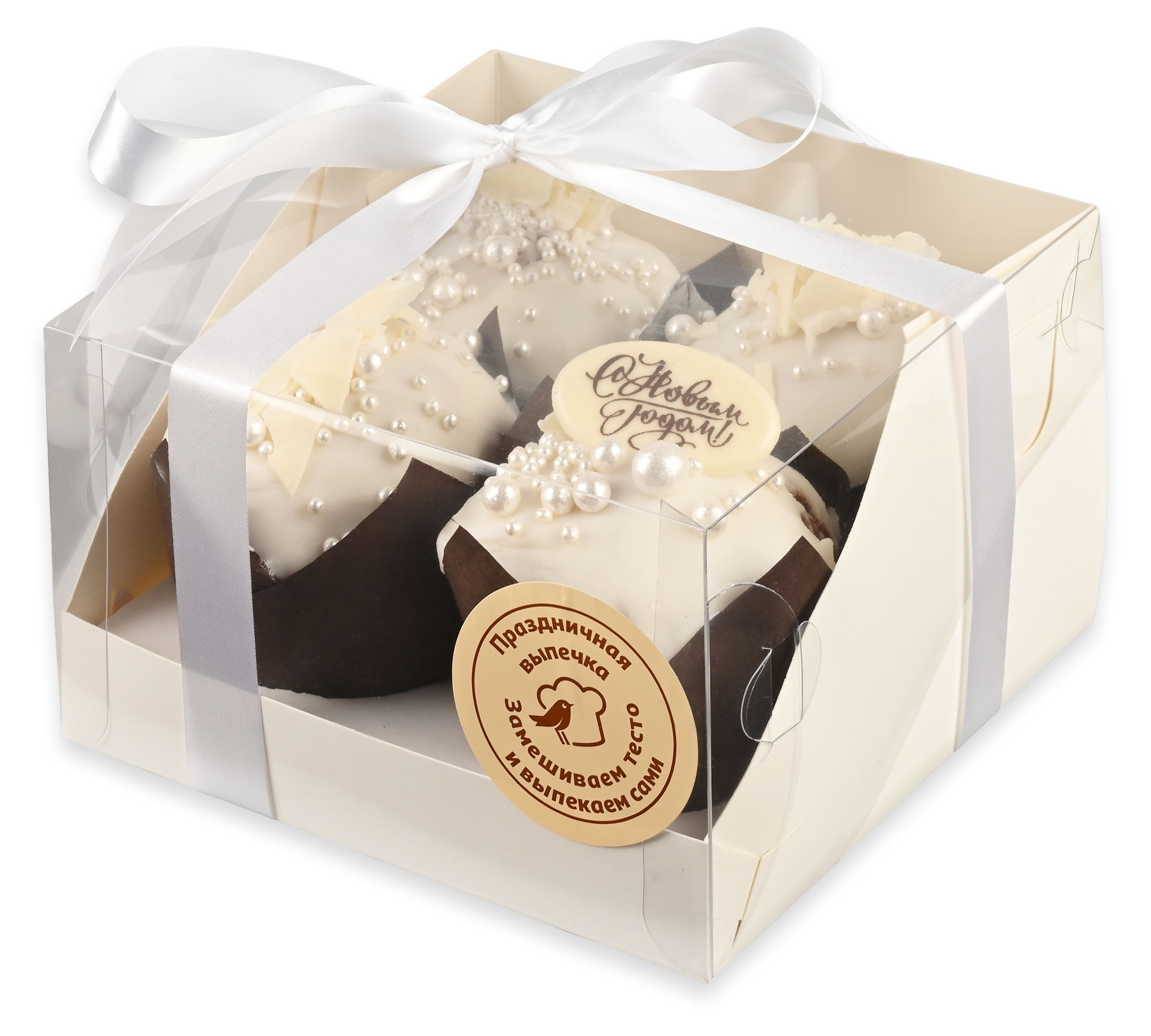 

Маффины АШАН Творожные премиум, 4 шт х 160 г