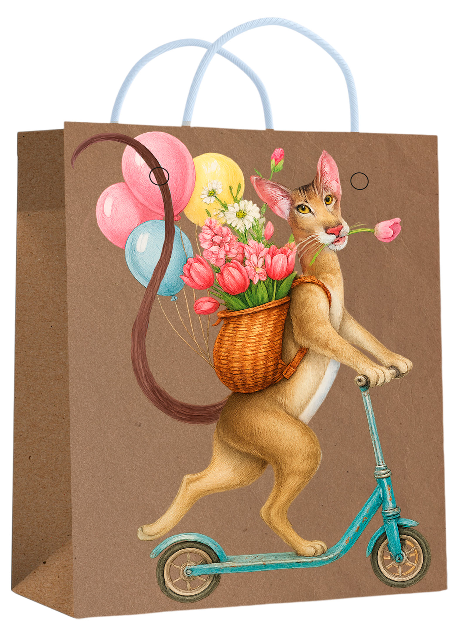 

Пакет подарочный Centrum Кот на самокате крафт коричневый, 11х14х6 см