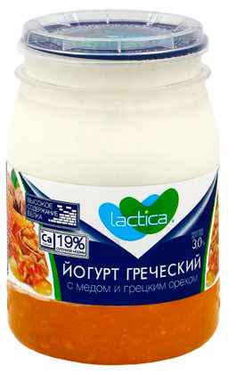 

Йогурт греческий Lactica с медом и грецким орехом 3% БЗМЖ, 190 г