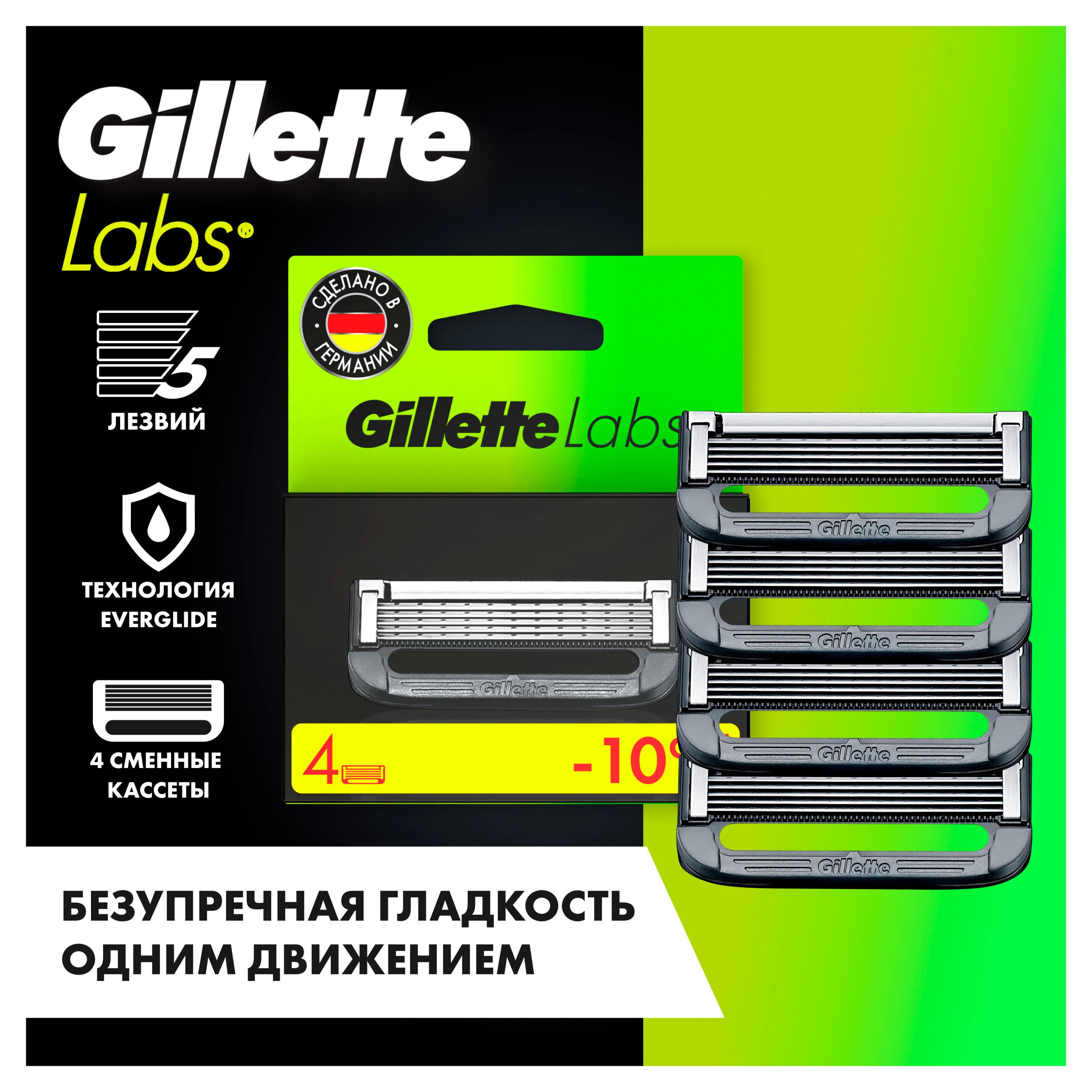 

Cменные кассеты для бритья Gillette Labs Германия, 4 шт