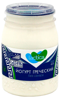 

Йогурт греческий Lactica без сахара 4% БЗМЖ, 190 г