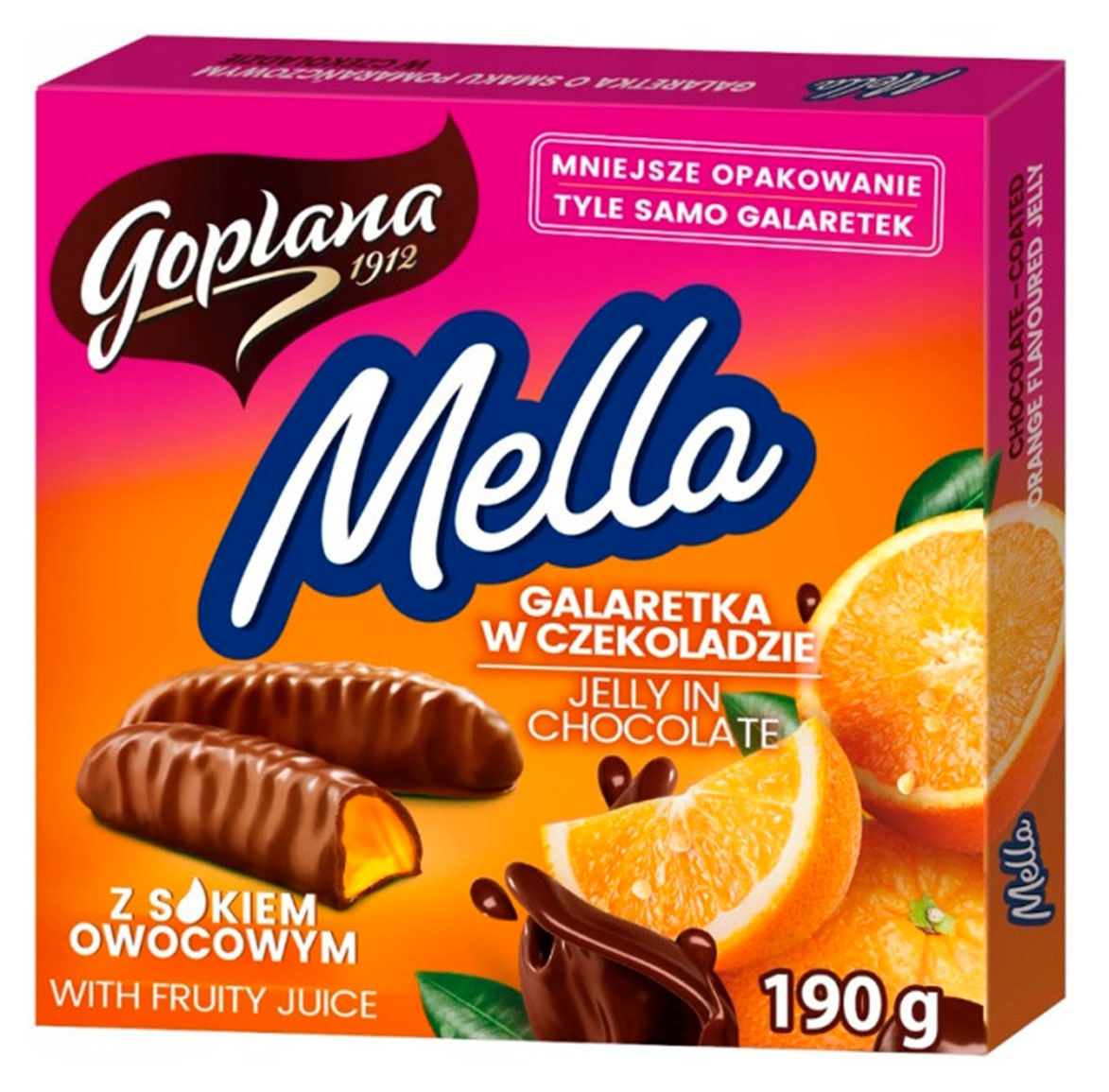 

Конфеты желейные Mella Goplana апельсин в шоколадной глазури Польша, 190 г