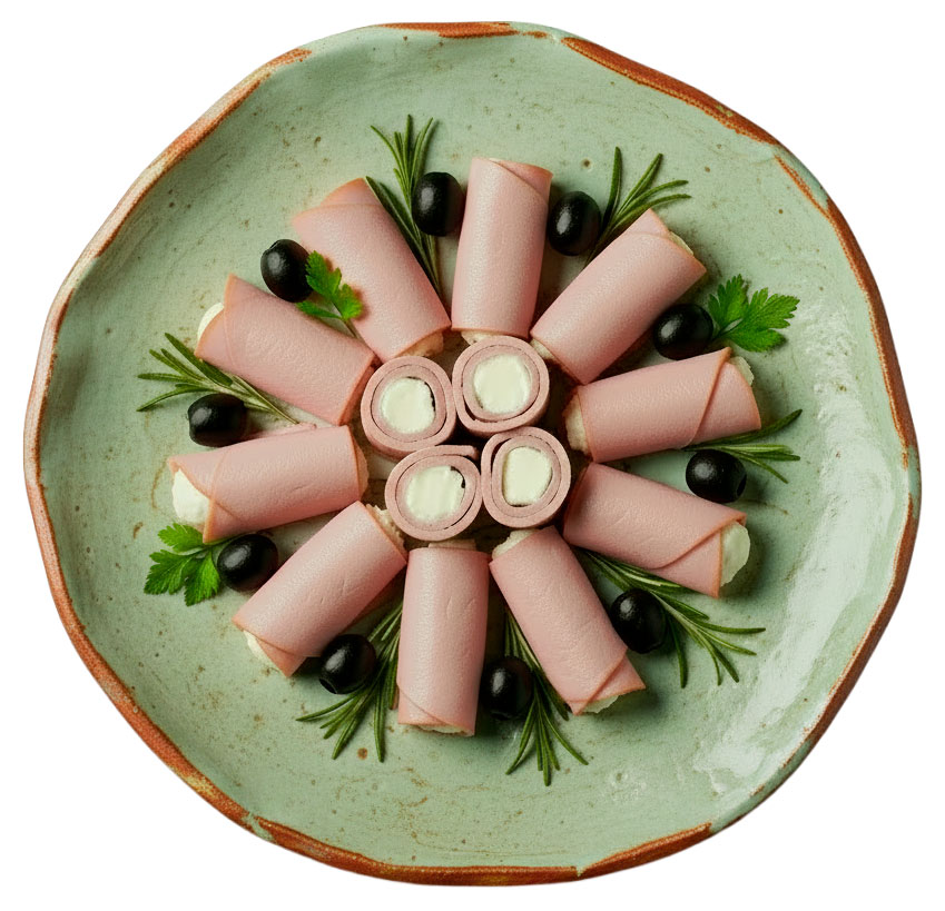 

Рулетики АШАН из ветчины и сыра, вес