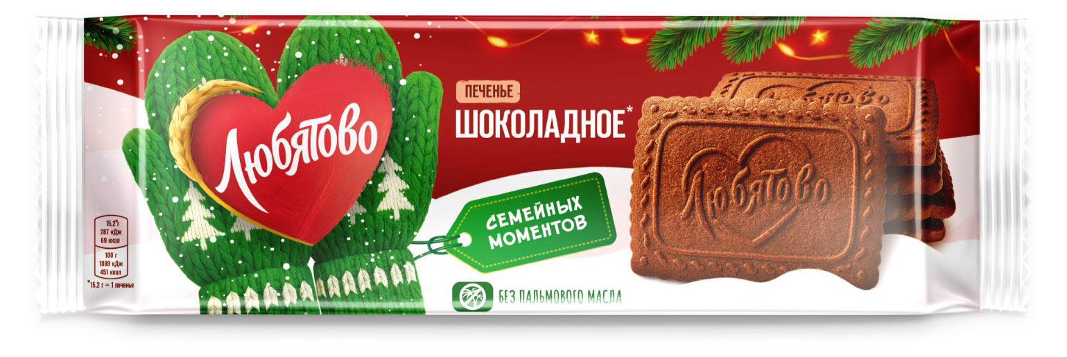 

Печенье Любятово Шоколадное, 228 г