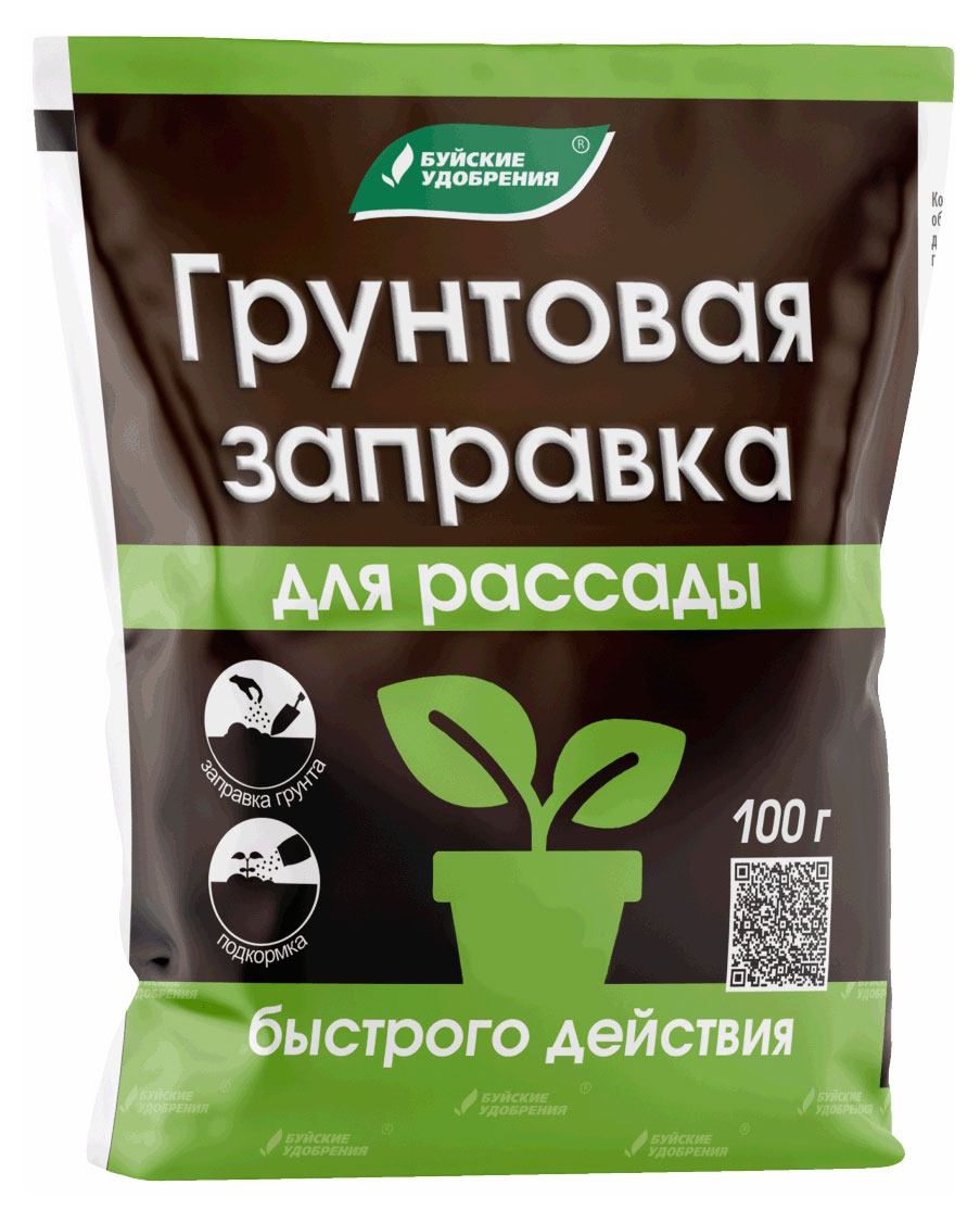 

Удобрение Буйские удобрения Заправка грунтовая для рассады, 100 г