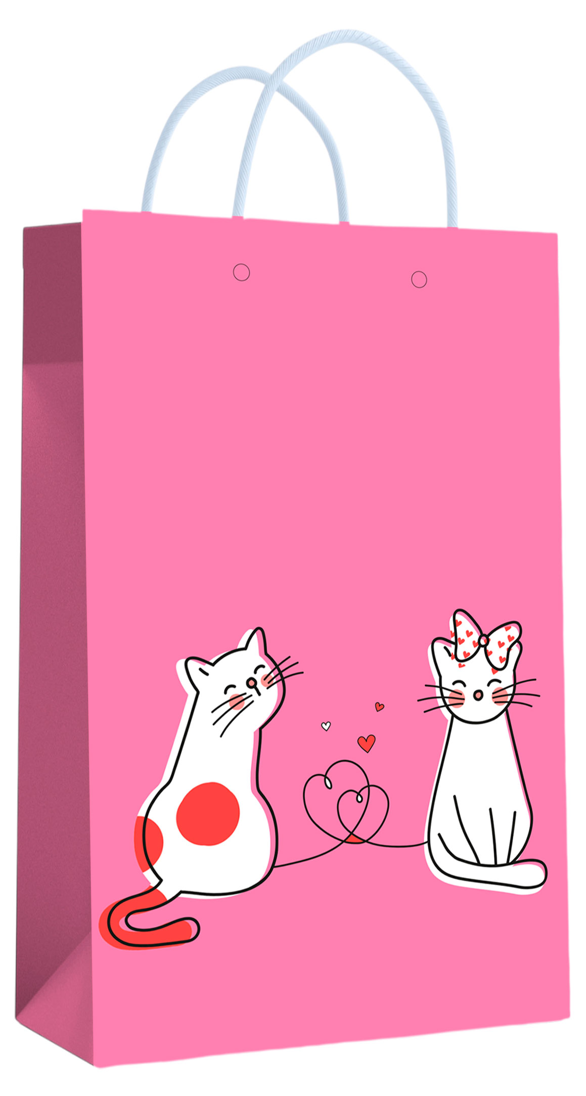 Изображение товара Подарочный ламинированный пакет Centrum Два кота 11х18х5 см