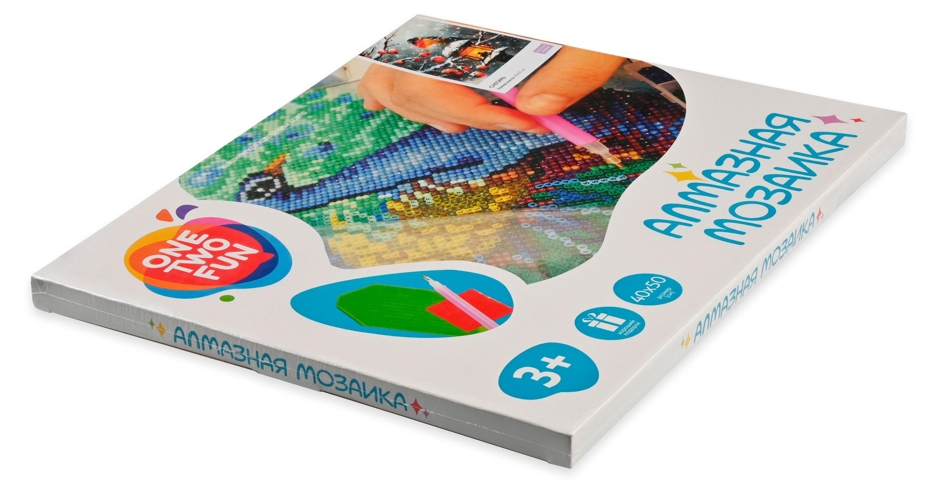 

Набор для творчества ONE TWO FUN Алмазная мозаика Новый Год, 40х50 см в ассортименте