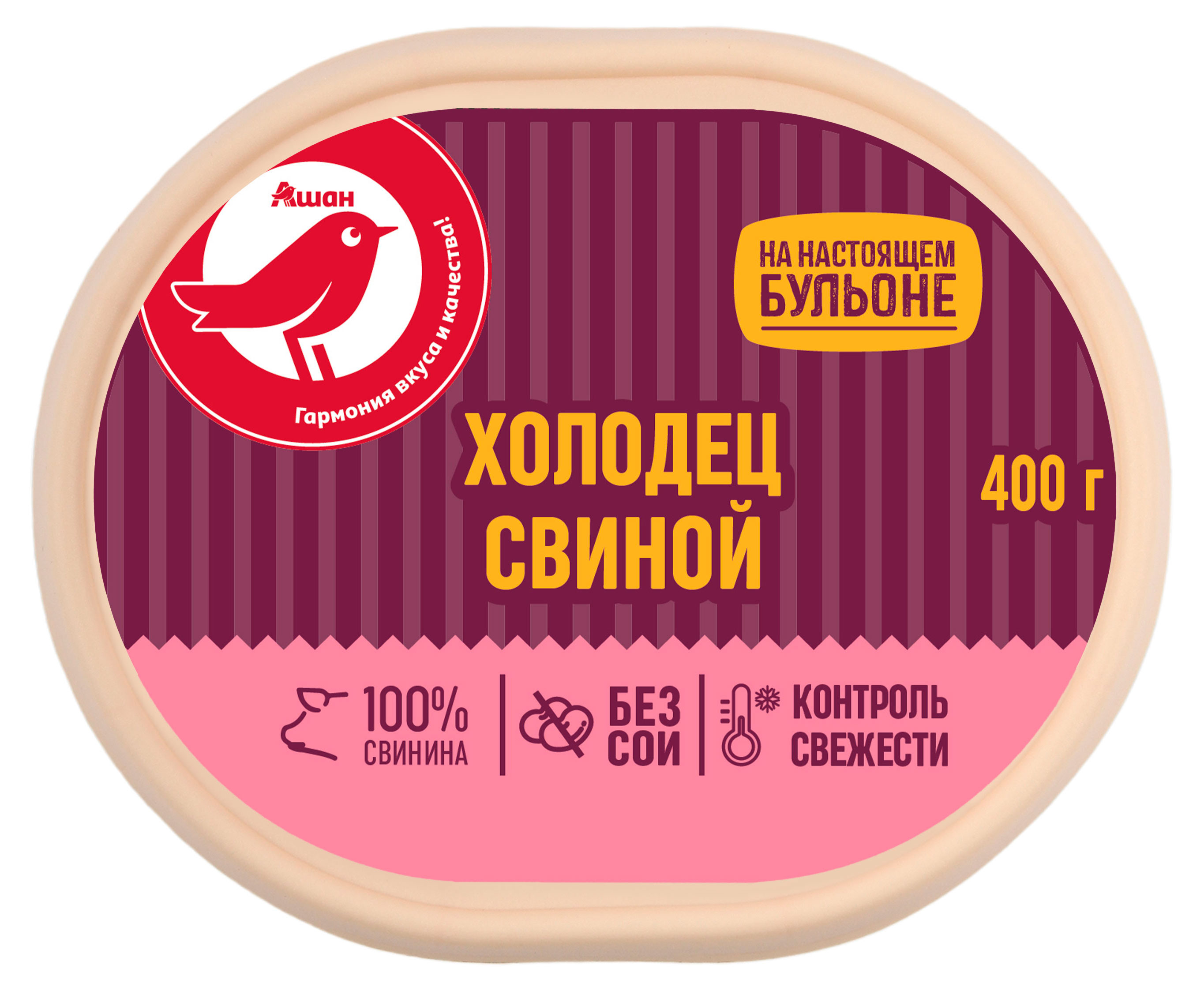 

Холодец АШАН Красная птица свиной, 400 г