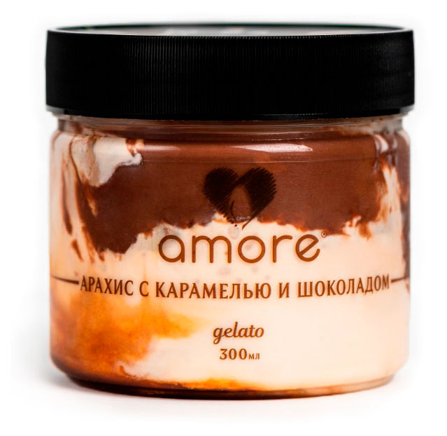 

Мороженое молочное ореховое Amore Джелато Арахис с карамелью и шоколадом БЗМЖ, 300 мл