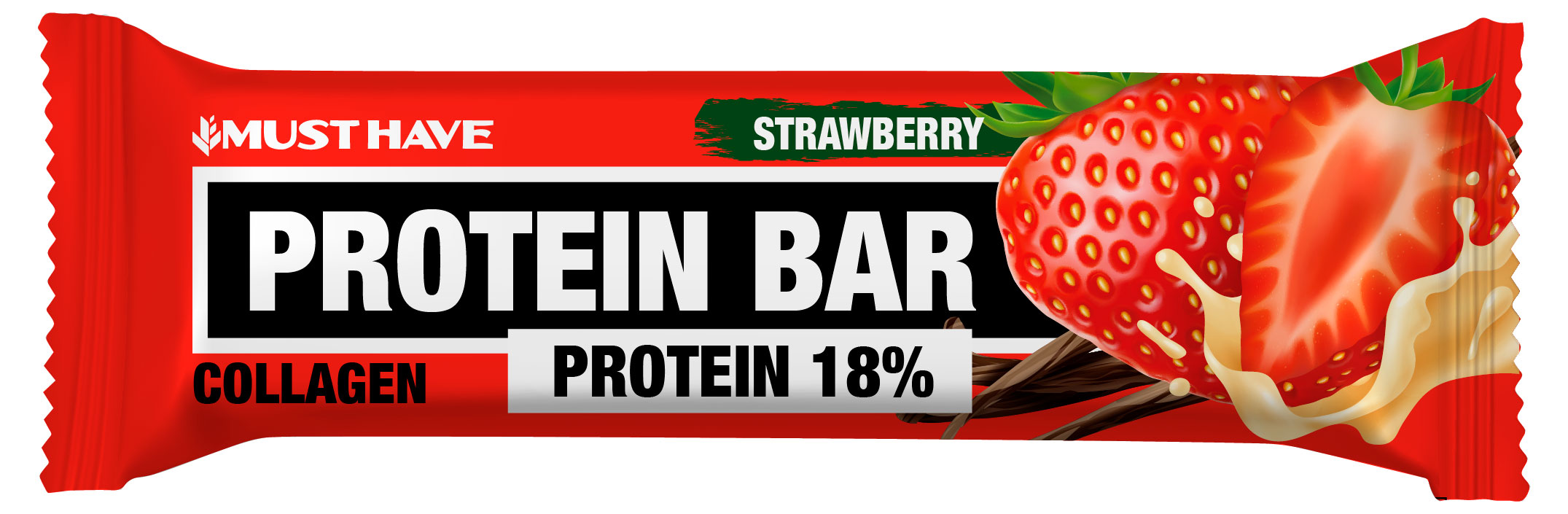

Батончик протеиновый Must Have Клубника, 50 г