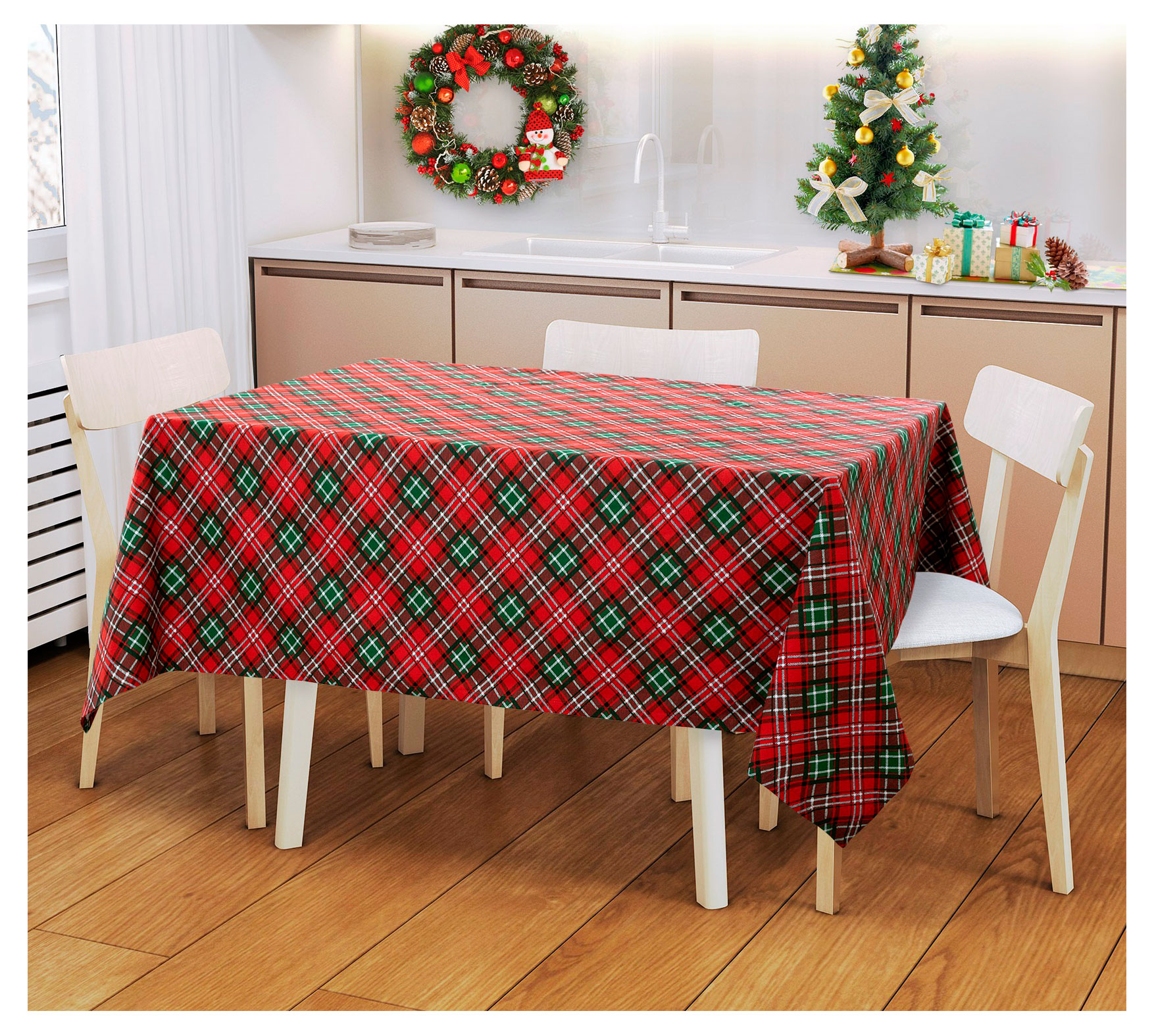 

Скатерть Actuel 100% хлопок в клетку, 180х145 см