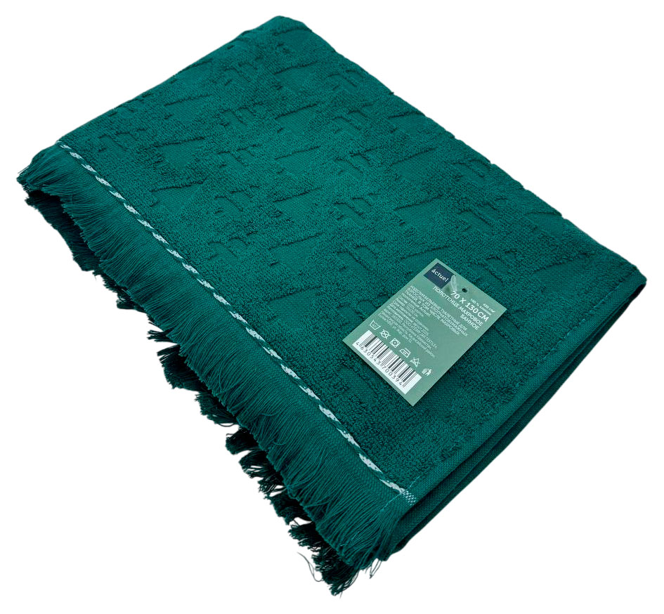 

Полотенце махровое Actuel хлопок банное зеленое, 70х130 см