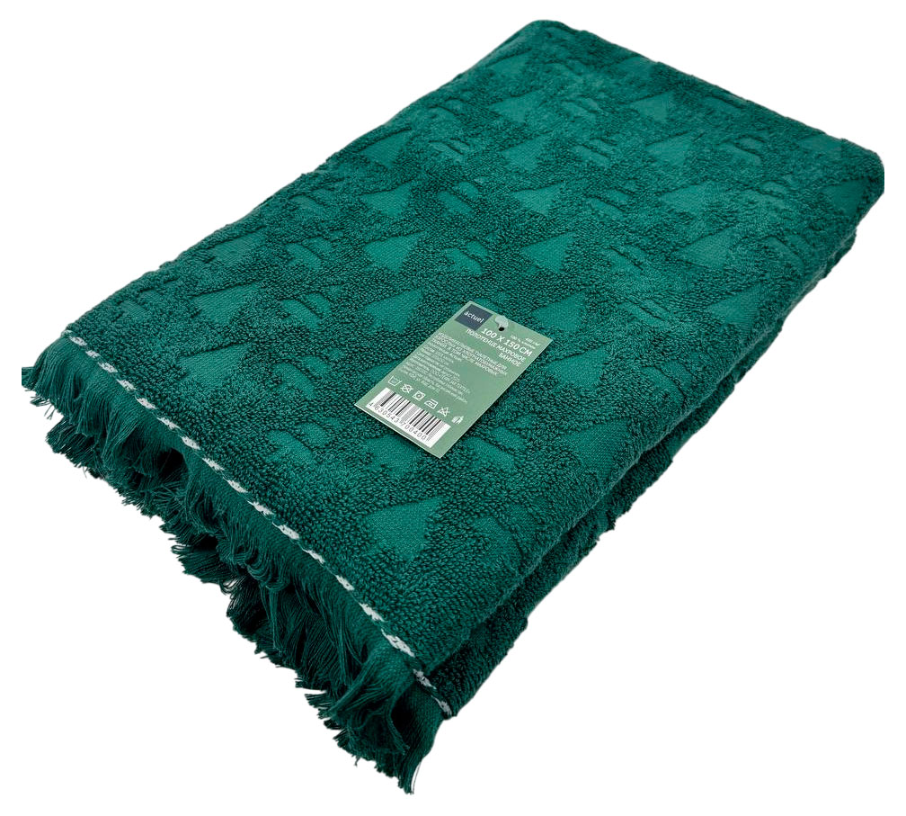 

Полотенце махровое Actuel хлопок банное зеленое, 100х150 см