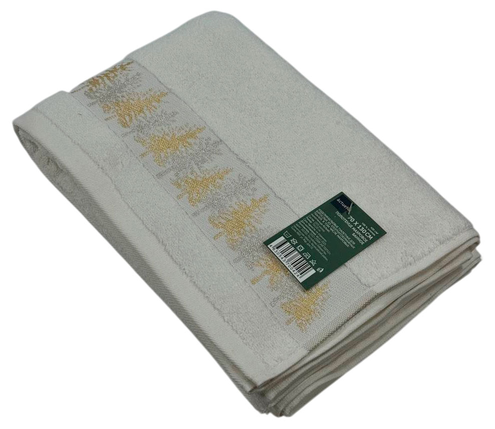 

Полотенце махровое Actuel хлопок банное белое, 70х130 см