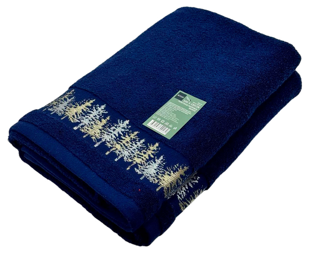 

Полотенце махровое Actuel хлопок банное синее, 100х150 см