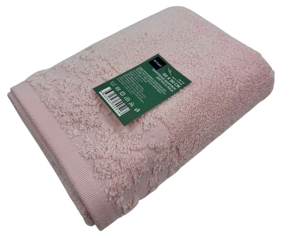 

Полотенце махровое Actuel хлопок банное розовое, 50х90 см